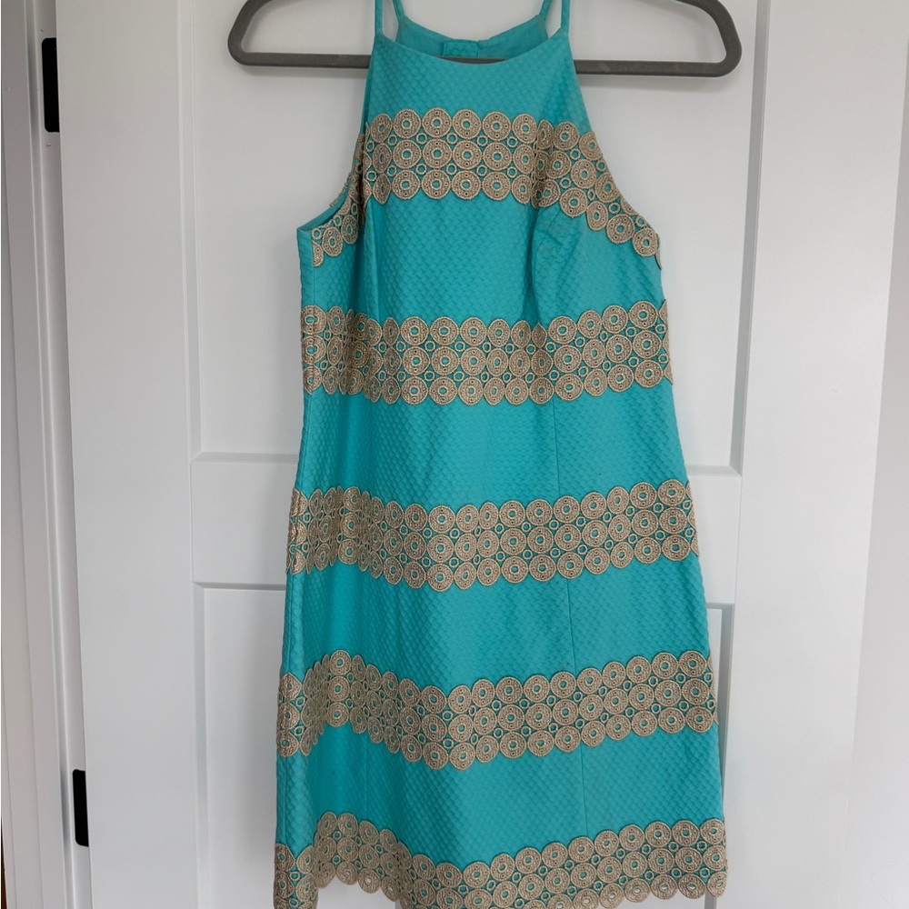 Lilly Pulitzer Aqua and Gray Dress